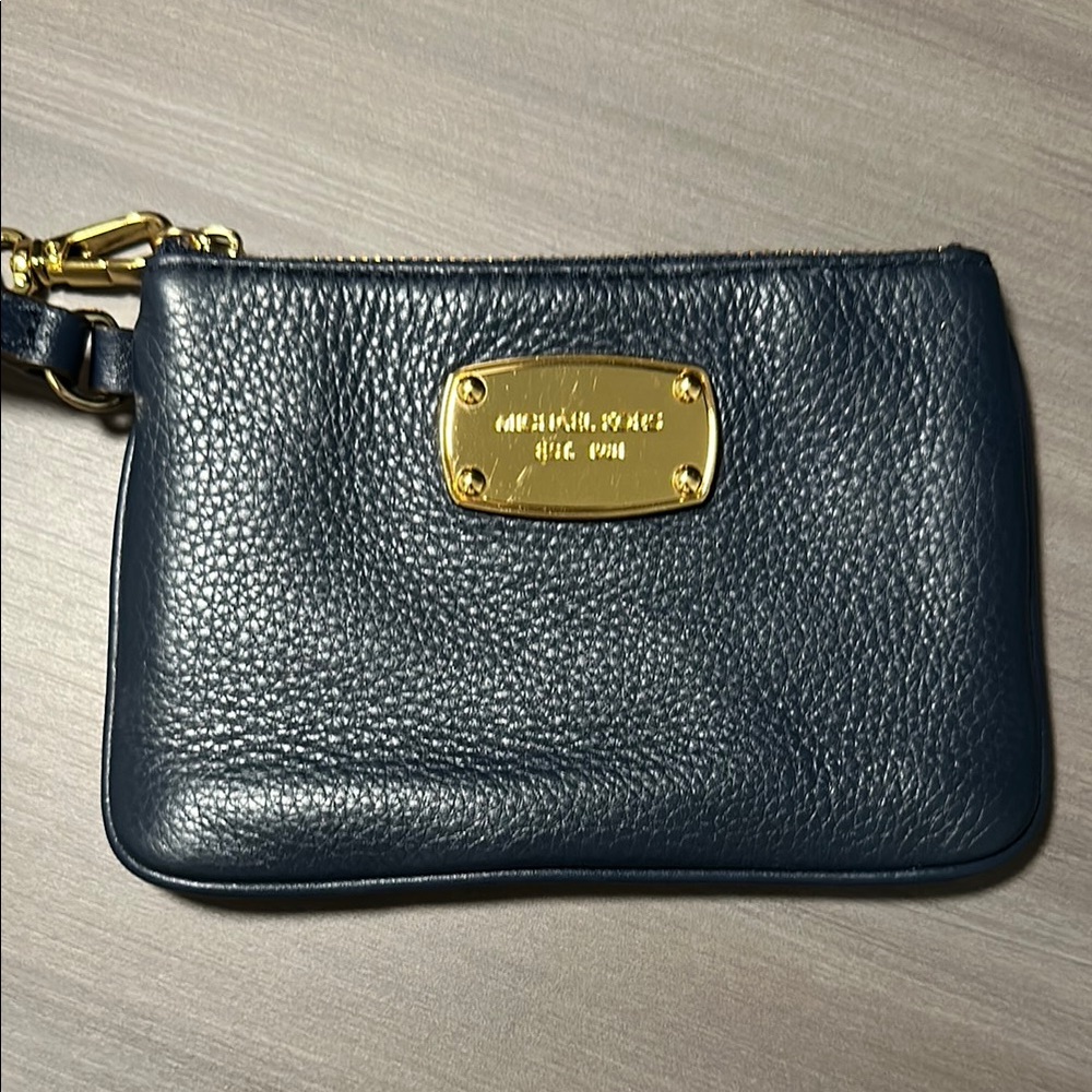 Michael Kors Dark Blue Leather Wristlet